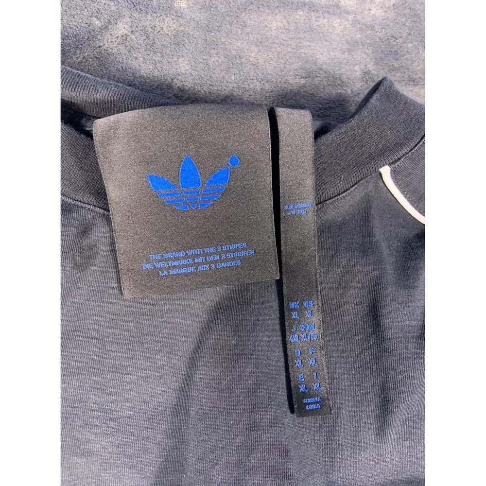 adidas Blue Version Men's Long Sleeve T-Shirt Black XL Trefoil Logo 3-Stripes